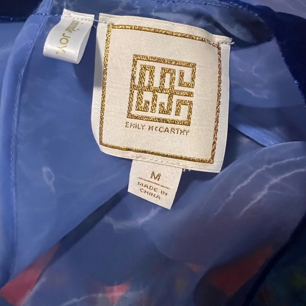 Sheer Blue Puff Sleeve Blouse - Picture 5 of 5